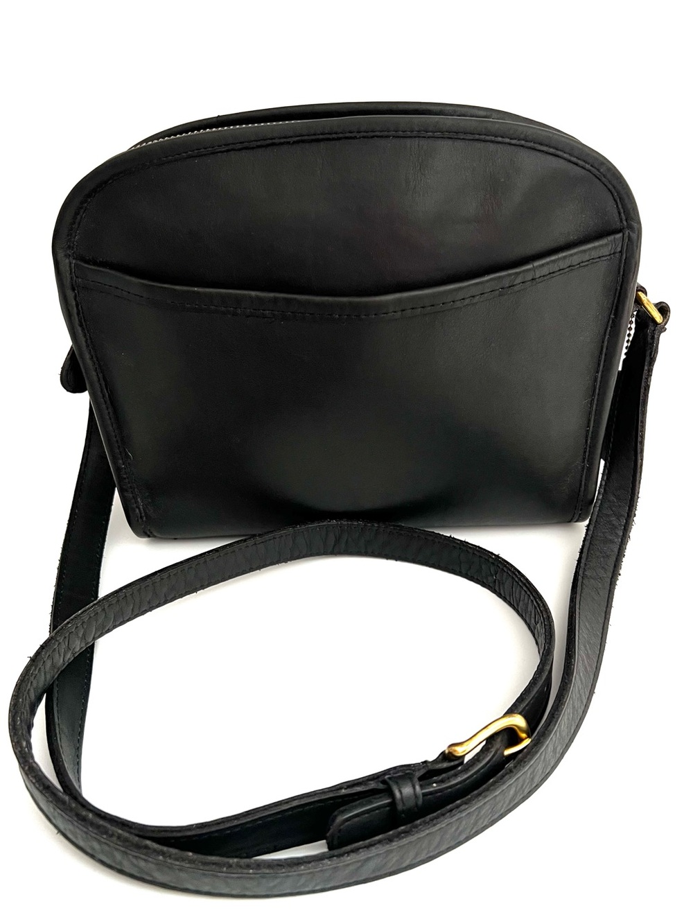 Vintage Coach Black Leather Metropolis Zip Shoulder Bag #9087